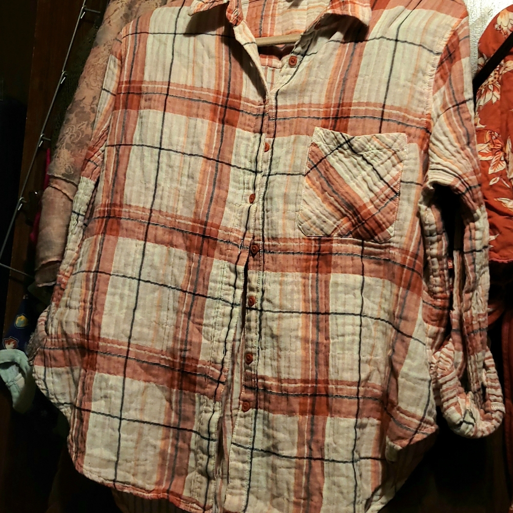Plaid Button-Up Shirt